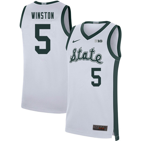 Men Michigan State Spartans #5 Cassius Winston NCAA Nike Authentic White Retro College Stitched Basketball Jersey NS41Q72MZ